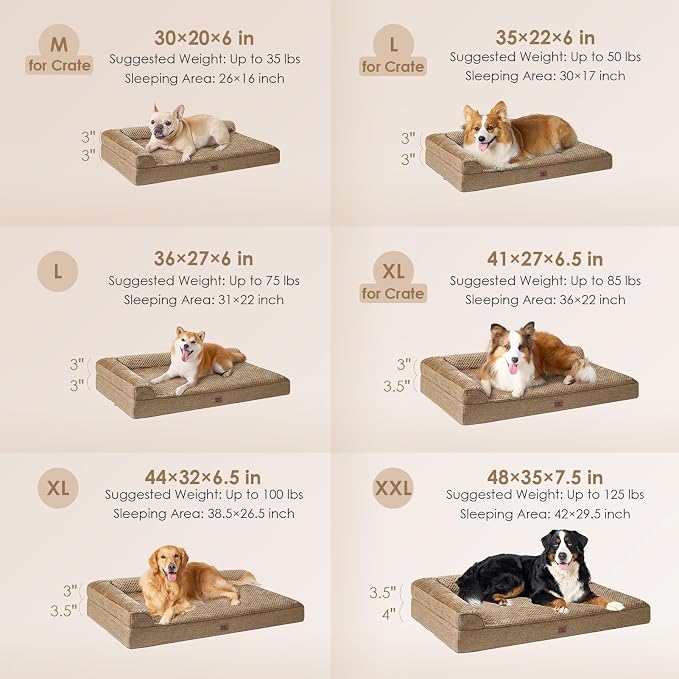 EHEYCIGA Orthopedic Dog Bed Medium Size Dogs, Memory Foam Dog Bed - Image 2