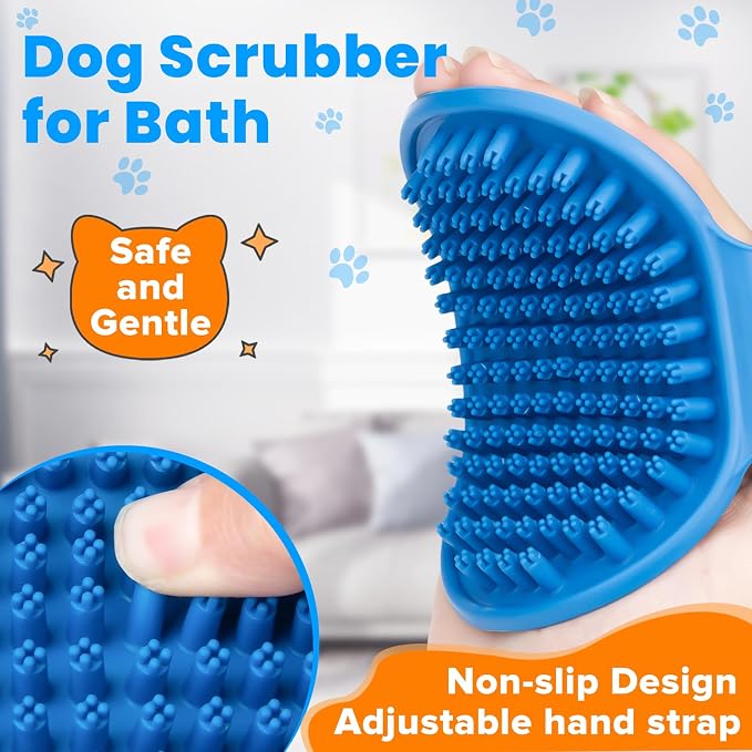 3PCS Dog Bath Brush, Scrubber for Bath, Dog Bath Supplies, Suitable for - Image 5