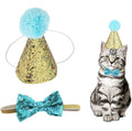 Christmas Pet Party Jazz Hat and Blingbling Bow Tie Breakaway Collar Set by Arogheiz