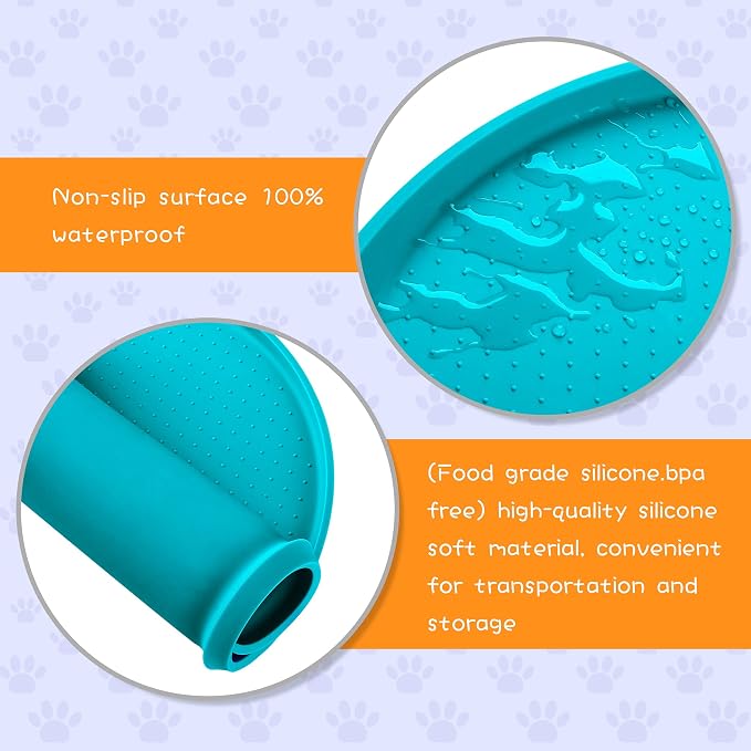 100% Waterproof 1.0" Raised Edge BPA Free Silicone Dog Food Mat, Pet Cat - Image 3