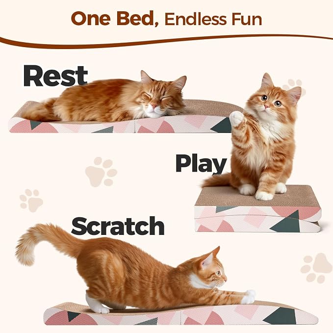ComSaf Cat Scratcher Carboard Pad 32"x10", Large Cat Scratcher Bed - Image 6