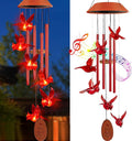 Cardinal Solar Wind Chimes Outdoor, Cardinal Bird Wind Chime Light by TSIPEKLO