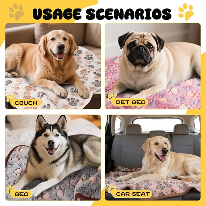 4 Pack Premium Soft Pet Blankets Washable - Image 4