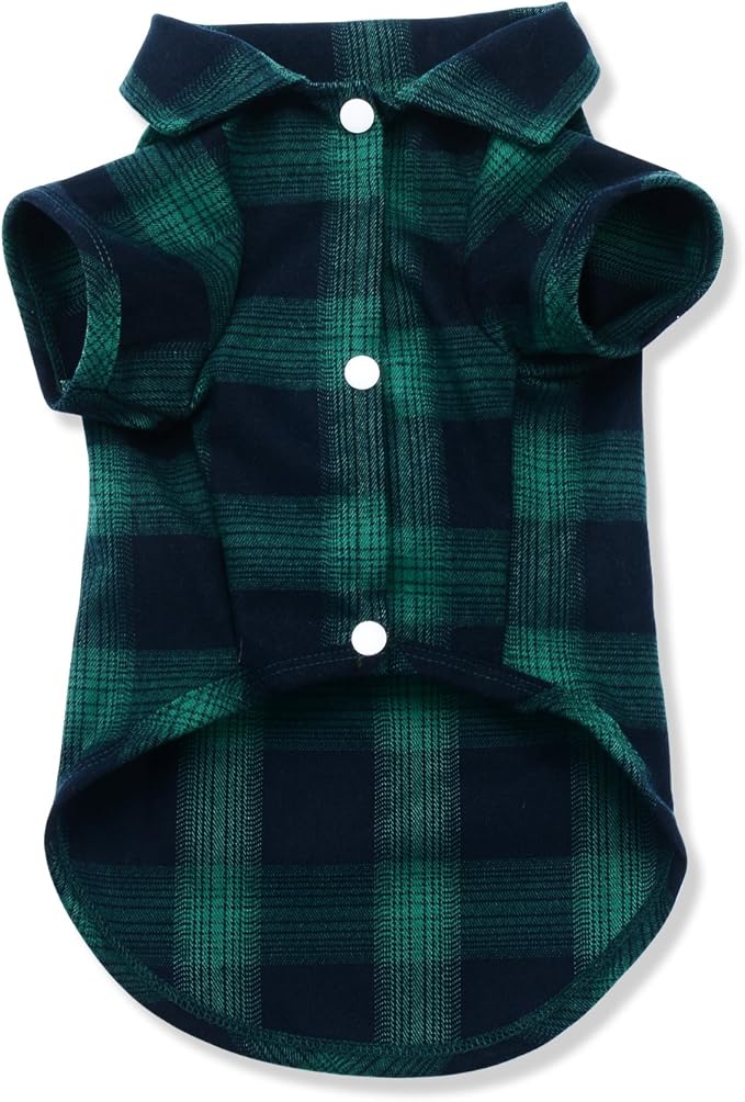 Koneseve Dog Shirt Pet Plaid Clothes T-Shirt by Koneseve