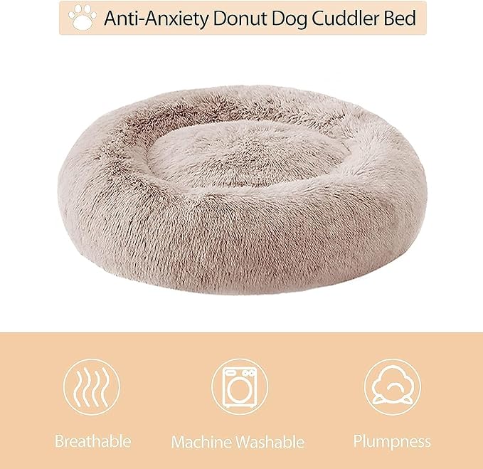 WNPETHOME Calming Dog Beds for Large Dogs, Anti-Anxiety Donut Large Pet Bed - Image 3