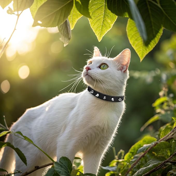 EXPAWLORER Leather Cat Collar for Girl Boy- Adjustable Pet Collar - Image 8