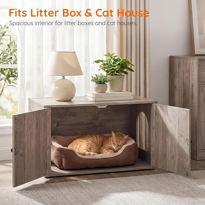 HOOBRO Cat Litter Box Enclosure, Hidden Litter Box Furniture - Image 3