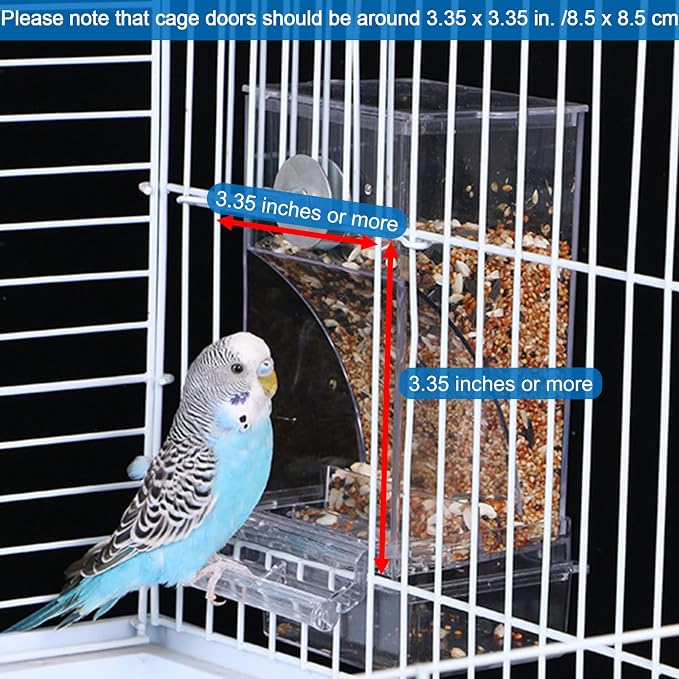 Hamiledyi No Mess Bird Cage Feeder Automatic Parrot Seed Feeders - Image 4