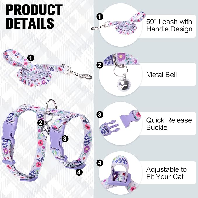 BEAUTYZOO Cat Harness and Leash Set Escape Proof - Image 2