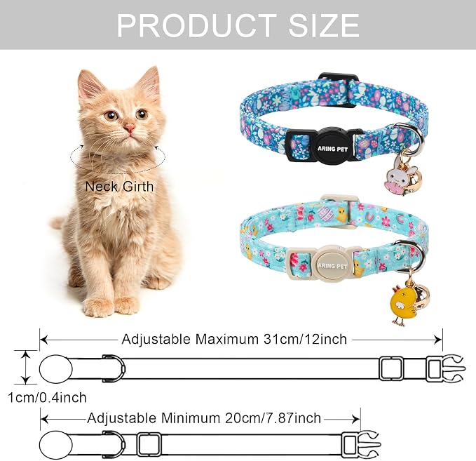 ARING PET 2 Pack Easter Dog Cat Collars, Cute Breakaway Kitten Small Easter Egg - Image 6