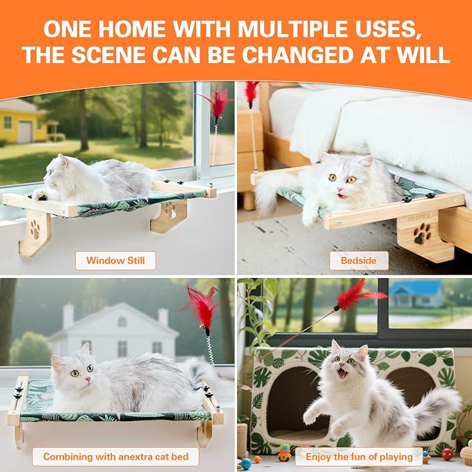 Cat Window Perch for Large Cats Inside, Sturdy Cat Window Hammock Seat - Image 7