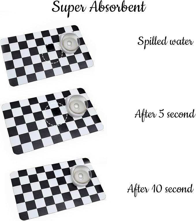 Ralxion Checkered Dog Feeding Mat, Absorbent Mats - Image 5