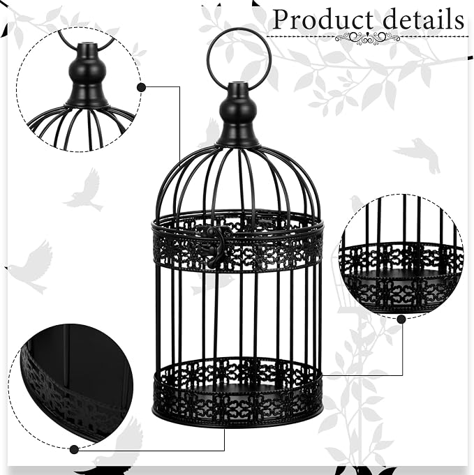 Sliner 4 Pcs Birdcage Candle Holder Valentine Decorative Bird Cages - Image 3