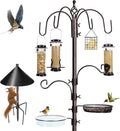 6-Hook Bird Feeding Station Kit Wild Bird Feeder Stand Pole, Mesh Tray and by YINGYM