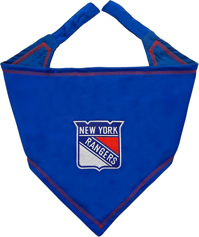 Pets First NHL New York Rangers TIE Bandana, Size Small/Medium. Dog Bandana by PETSFIRST
