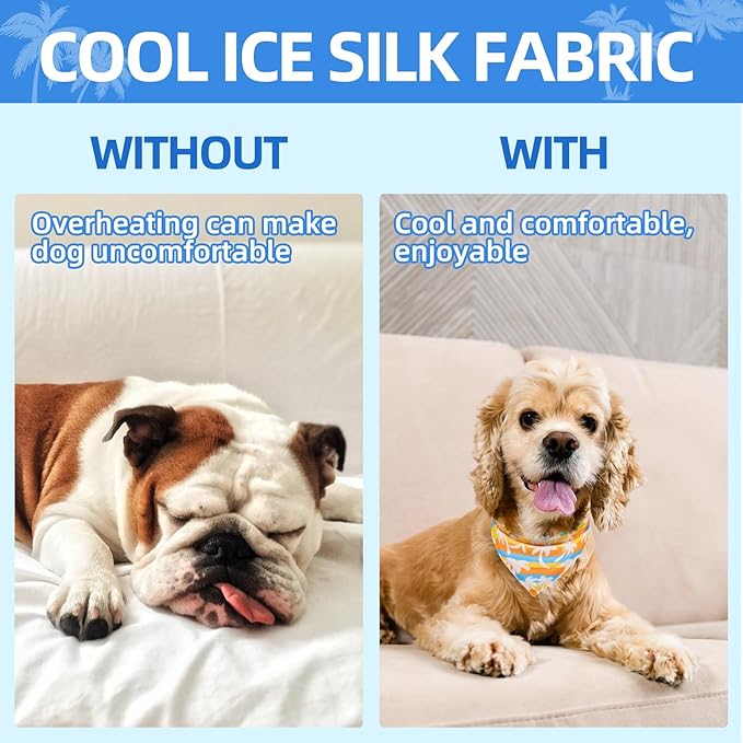 PAWCHIE Dog Cooling Bandana Small, 4 Packs Ice Cool Pet Triangle Scarf Bibs - Image 5