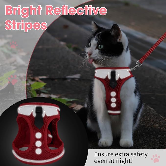 Cat Harness and Leash Set for Walking Escape Proof, Soft Adjustable Kitten - Image 7