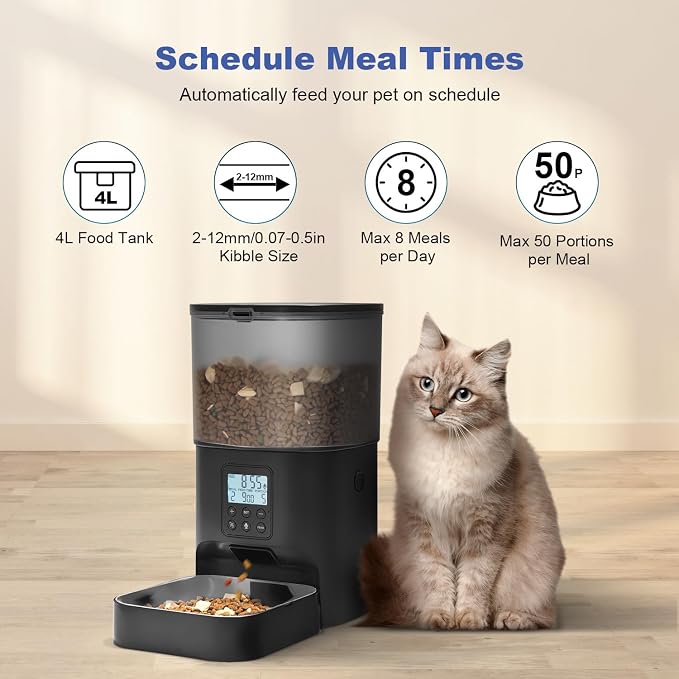 Automatic Cat Feeder, Cat Food Dispenser - Image 2