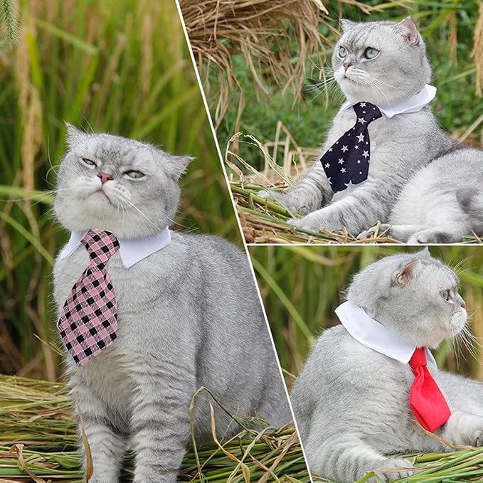 4 Pieces Pets Dog Cat Bowtie Pet Costume Adjustable Formal Necktie Collar - Image 3