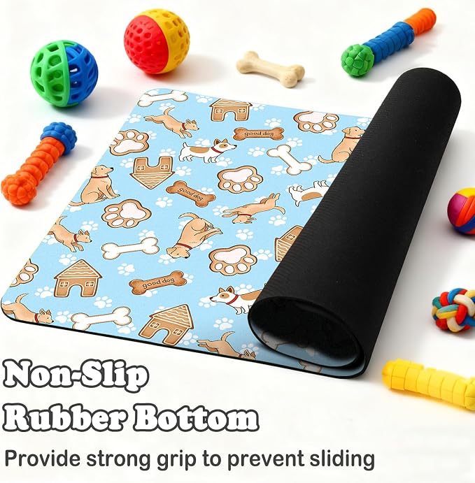 Dog Food Mat for Pet Cat Food Mat, Non-Slip Cat Pet Feeding Mats for Floor - Image 5