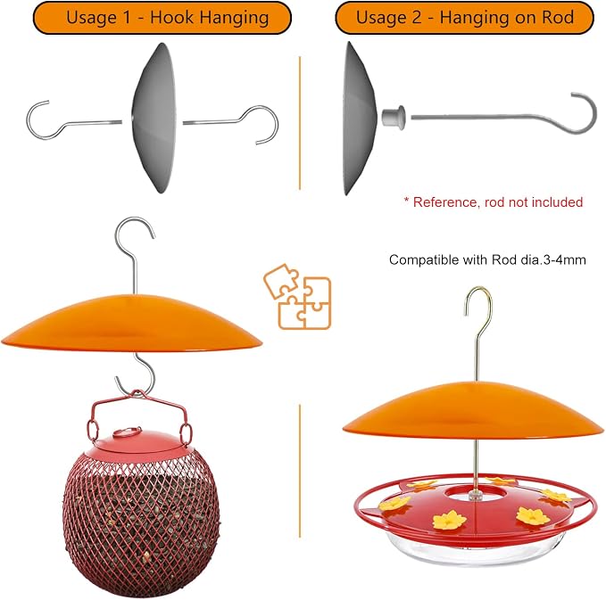 8" Mini Rain Cover for Bird Feeder/House - Image 6