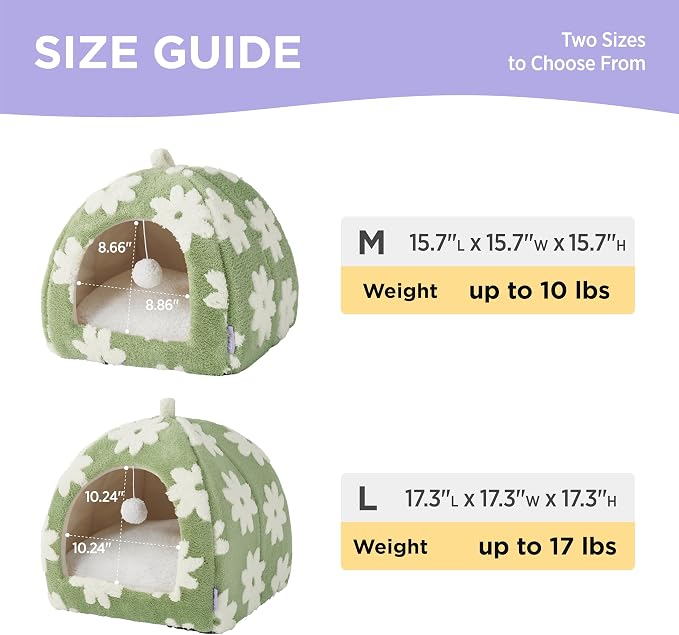 Lesure Cute Cat Beds for Indoor Cats - 2 in 1 Cat Cave Bed for Kittens and - Image 4