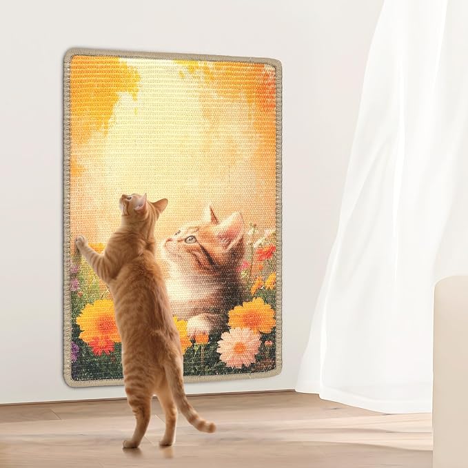 Cat Scratching Mat, 23.6 x 15.7'' Large Sisal Cat Scratch Pad - Image 8