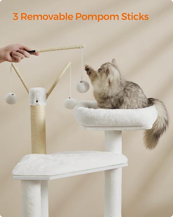 Feandrea Cat Tree with Litter Box Enclosure, 59-Inch Modern Cat Tower, 2-in-1 - Image 6