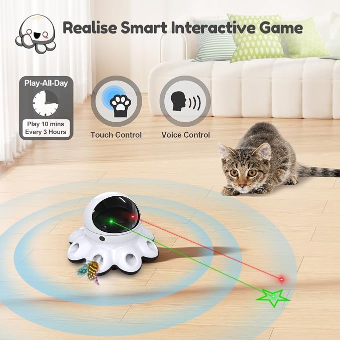 ORSDA Cat Laser Toy, 2-in-1 Interactive Automatic Motion Activated Moving 8 - Image 5