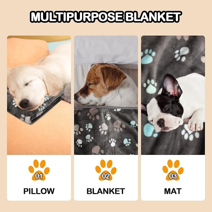 Rezutan Dog Blanket for Large Dogs, Upgraded 3 Pack Dog Cat Flannel Blankets - Image 7