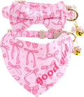 Faygarsle 2 Pack Pink Bow Pattern Cat Collar Set by Faygarsle