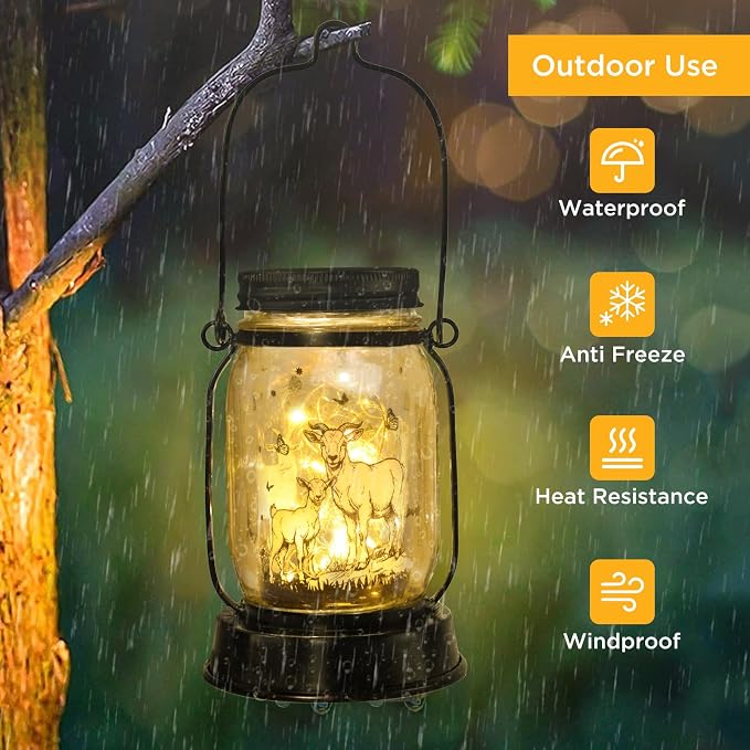Goat Gifts for Women/Men Goat Solar Lanterns Mom Birthday Animal Lovers Lantern - Image 7