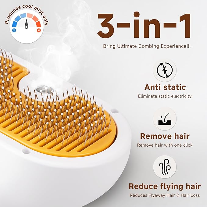 Pet Steam Brush for Dog & Cat – shower bath brush – Steam for Shedding & - Image 4