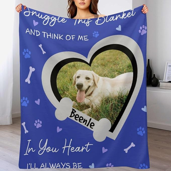 Personalized Paw Print Dog Blanket - Image 3
