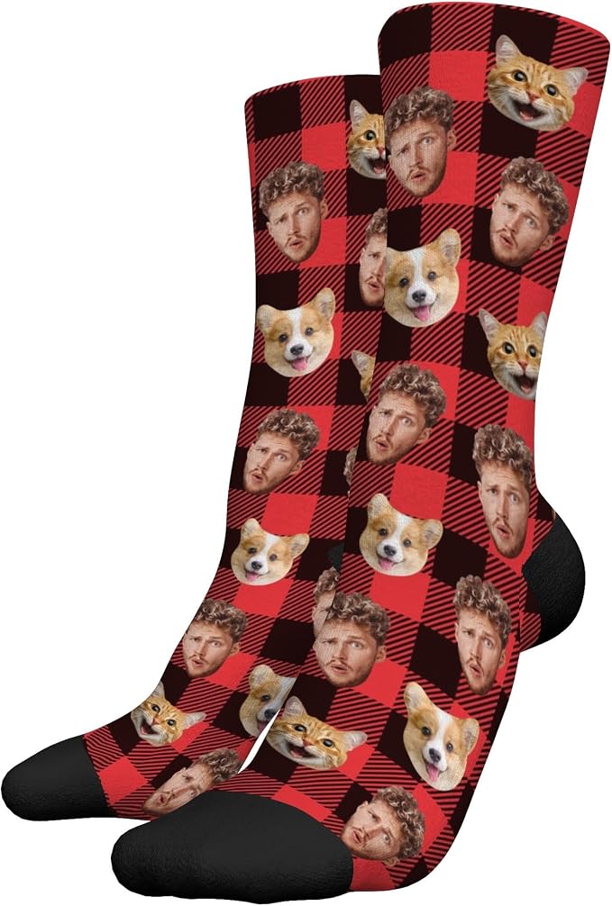 D-Story Custom Face Socks, Personalized Photo Picture on Socks, Unisex Athletic by Enjoy-yjl