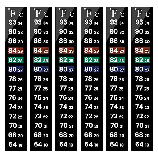 AQUANEAT 6 PCS Aquarium Thermometer Strips, Fish Tank Thermometer Sticker by Aquaneat