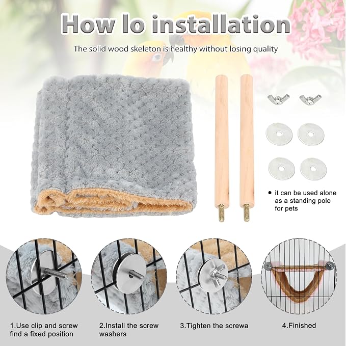 BWOGUE Winter Warm Bird Nest Bed Hanging Hammock Snuggle Hut Parrot House Tent - Image 3