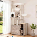 Hey-brother Cat Tree with Litter Box Enclosure, Modern Cat Tower by Hey-brother