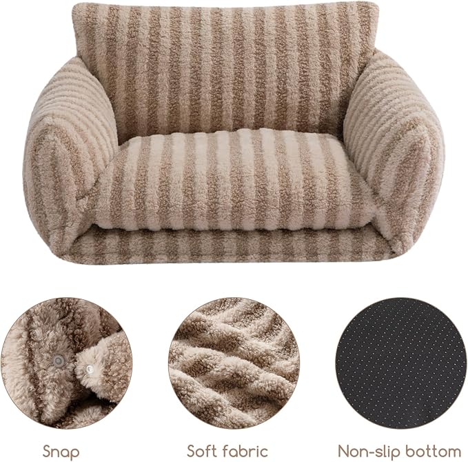 Hollypet Cat Bed Fluffy Plush Mutifuctional Double-Layer Soft Pet Couch - Image 5