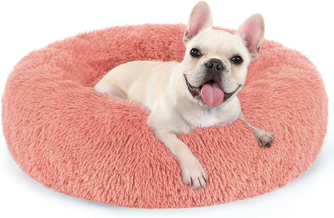 rabbitgoo Dog Bed for Small, 24 inches Machine Washable, Fluffy Donut Pet Bed by rabbitgoo