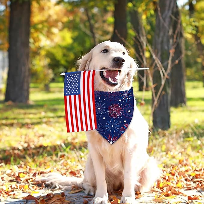 4th of July Dog Bandanas, Patriotic Holiday Party Pet Decorations 2 Pack - Image 4