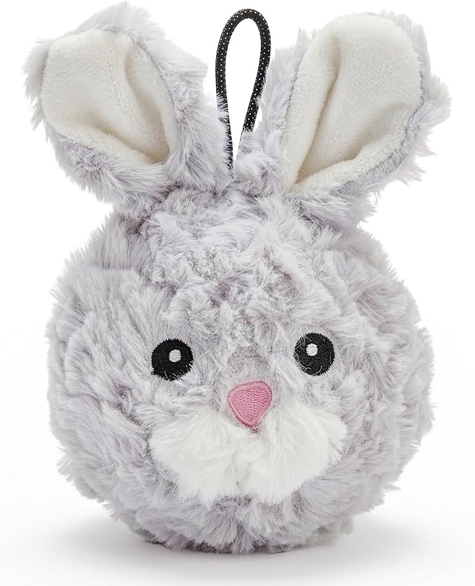 Pet Lou DOG'Z 4 Inch EZ Squeaky Rabbit Dog Plush Toy, Stuffing-Free Soft Plush by Pet+Lou