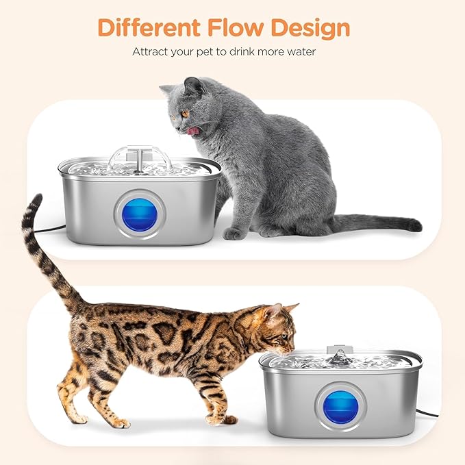 Cat Water Fountain Stainless Steel: 108oz/3.2L Automatic Pet Water Fountain - Image 4