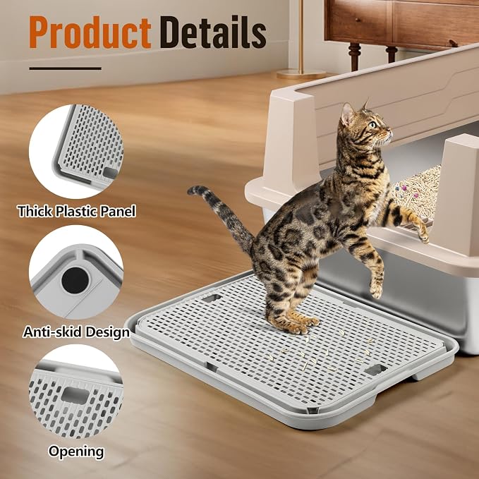 Large Cat Litter Box Step Mat, 16.5"x11.2" Cat Ramp Stairs, Cat Litter Catcher - Image 4