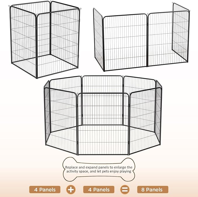 BestPet | Dog Playpen Extender | 40 Inch, 4 Panels | Heavy Duty Metal Pet - Image 4