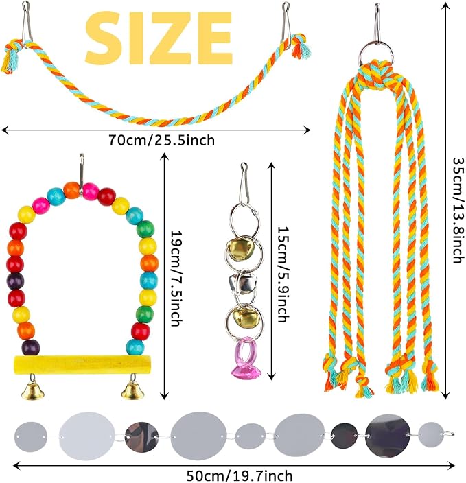 8 pcs Bird Toys for Parakeets - Image 2