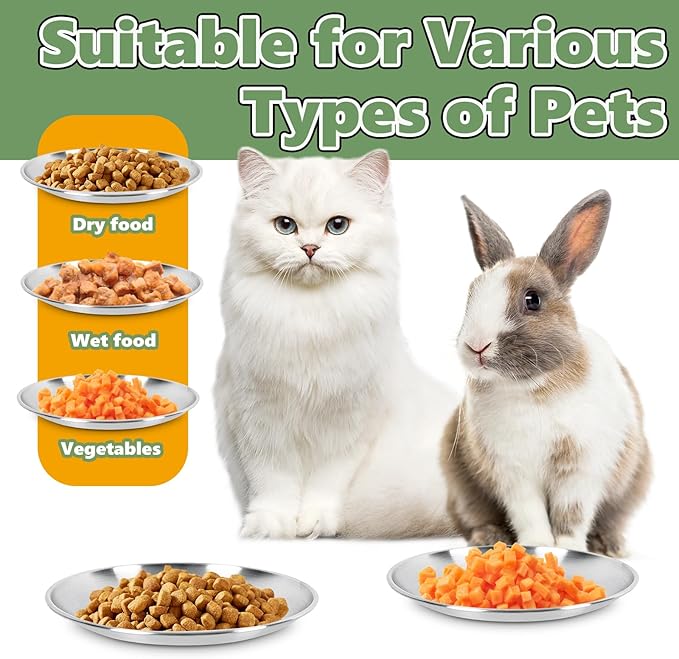 4-Pack Stainless Steel Cat Food Bowls, Shallow Whisker-Friendly Non-Slip - Image 7