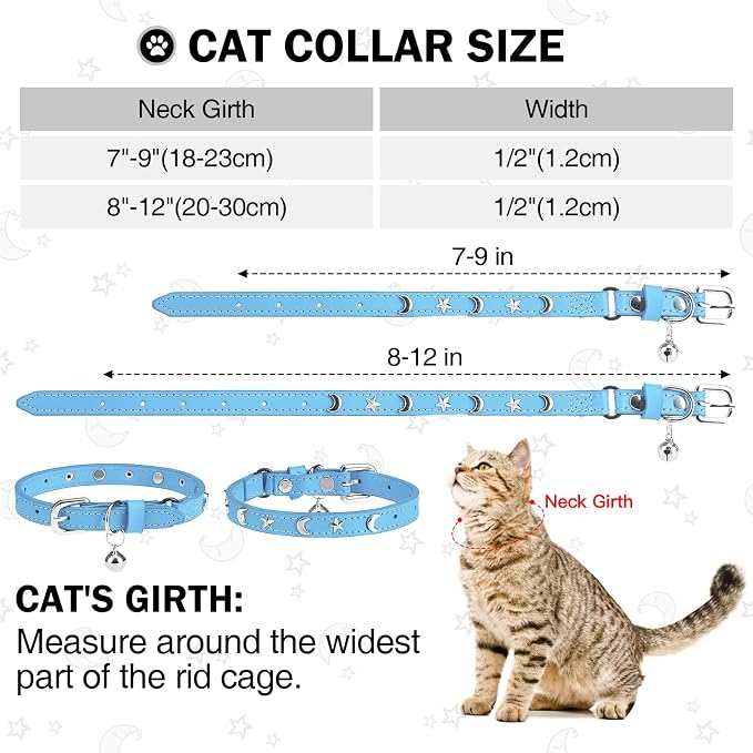 Leather Cat Collars for Boy Girl Cats - Image 2