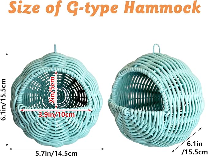 BNOSDM Rattan Parrot Nesting House Bird Nest Parakeet Hanging Swing Soft - Image 2