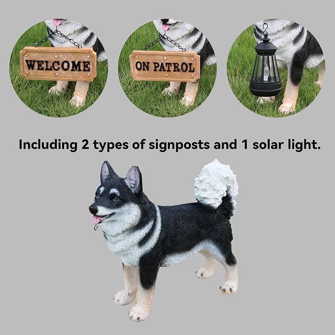 Akita Statue Outdoor Decorations – Outdoor Dog Statue Standing Black Akita - Image 4